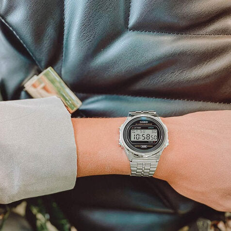 Digital Watch - Casio Vintage Unisex Silver Watch A171WE-1AEF