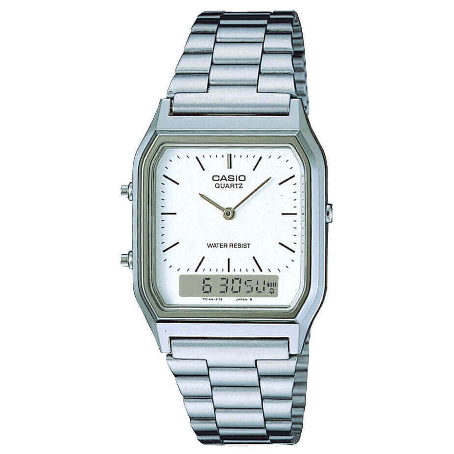 Digital Watch - Casio Vintage Unisex Silver Watch AQ-230A-7DMQYES