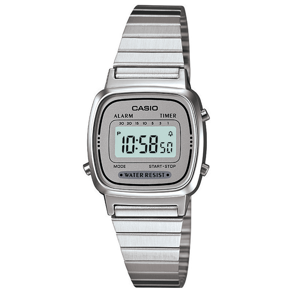 Digital Watch - Casio Vintage Unisex Silver Watch LA670WEA-7EF
