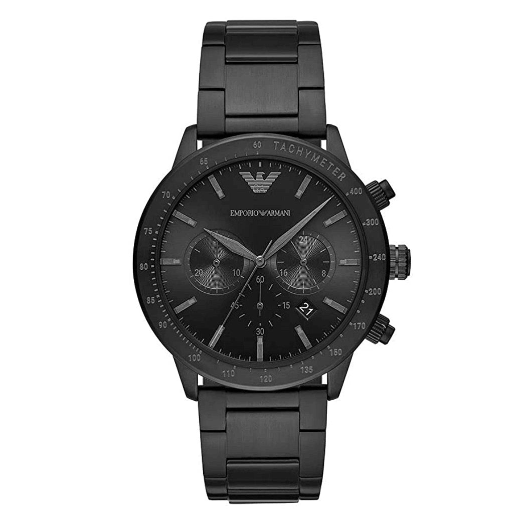 Emporio Armani Men's Chronograph Watch Sport Mario Black AR11242 - Designer Watch Store