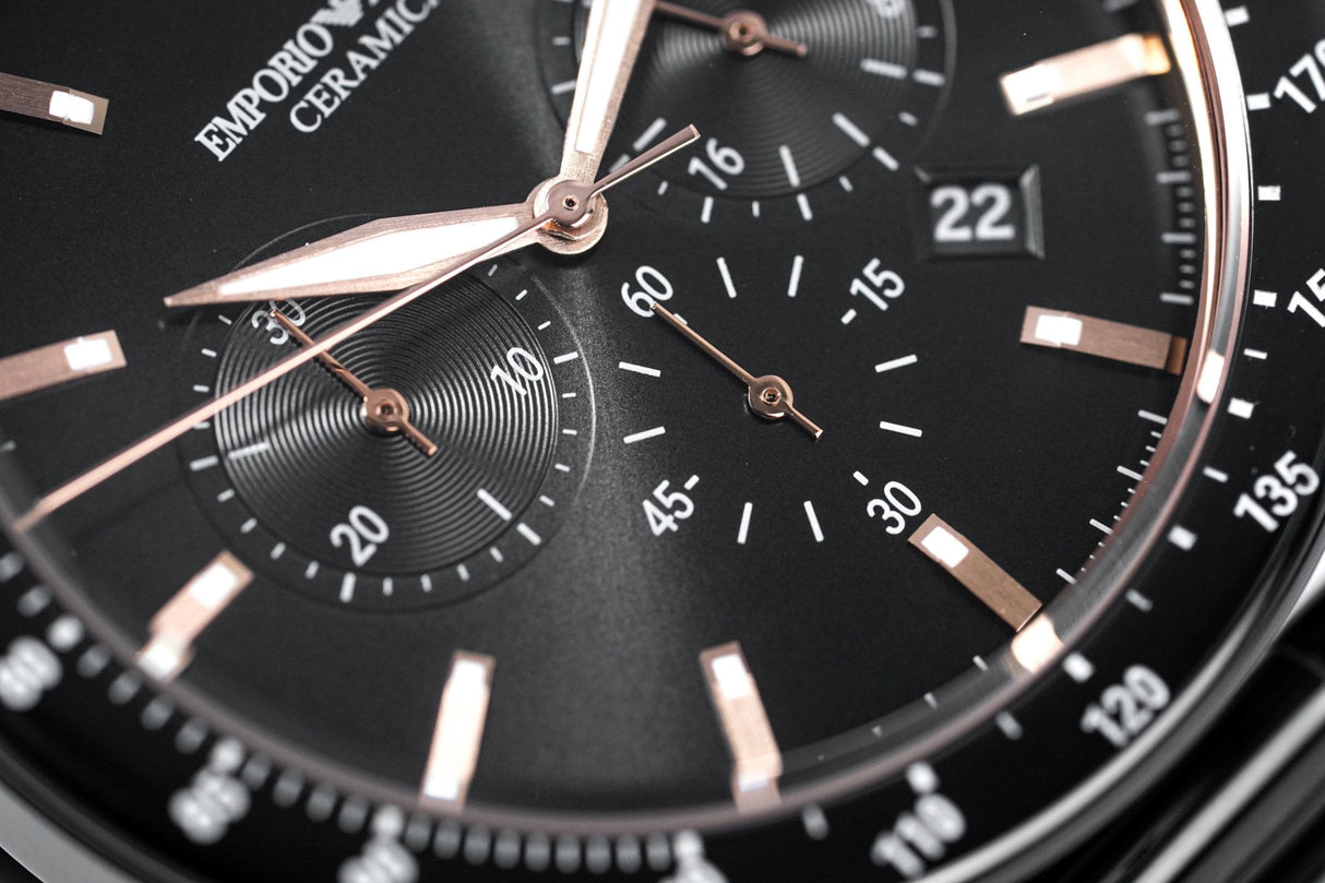 Emporio Armani Men's Mario Ceramic Chronograph Watch AR70002 - Designer Watch Store