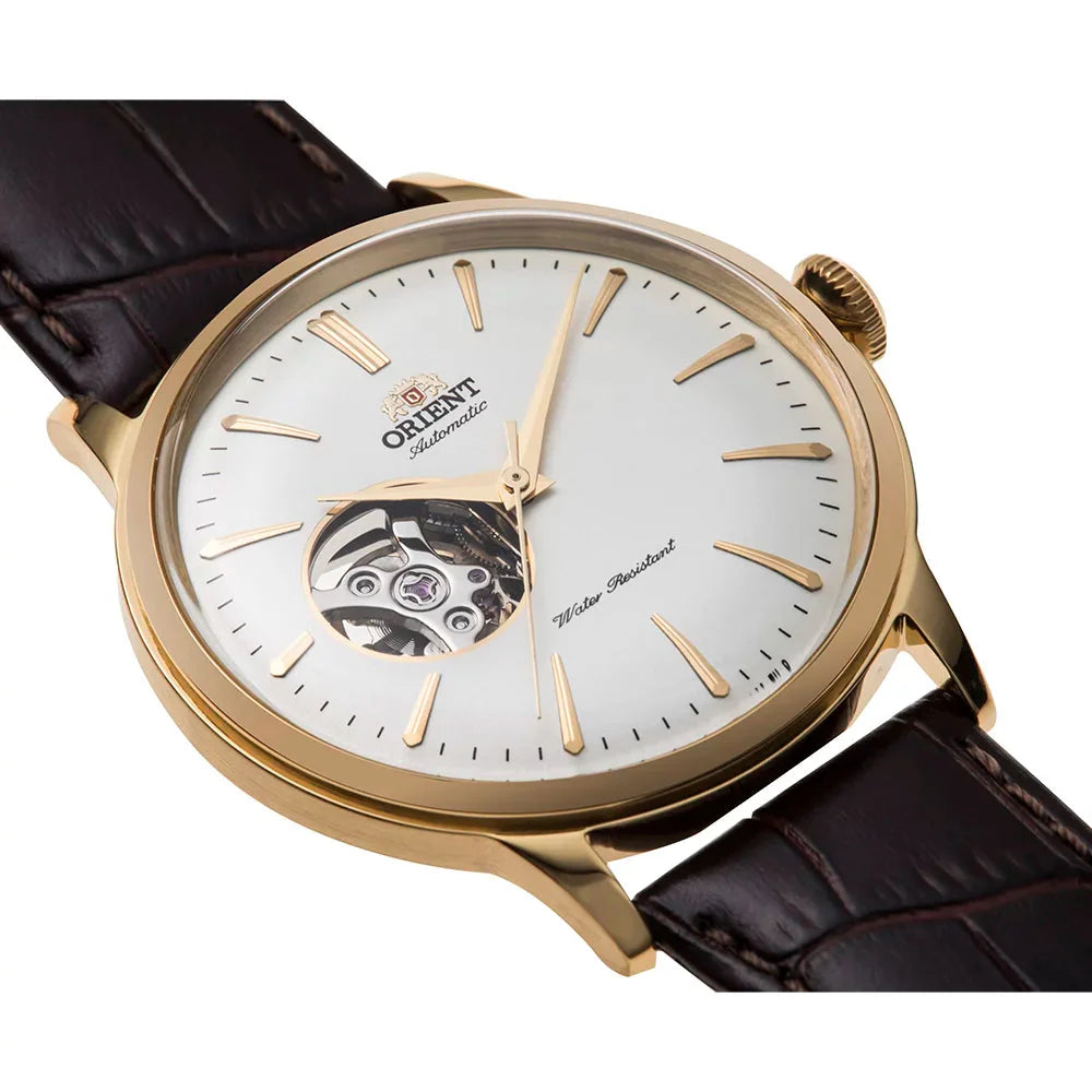 Mechanical Watch - Orient Bambino Open Heart Men's Brown Watch RA-AG0003S10B