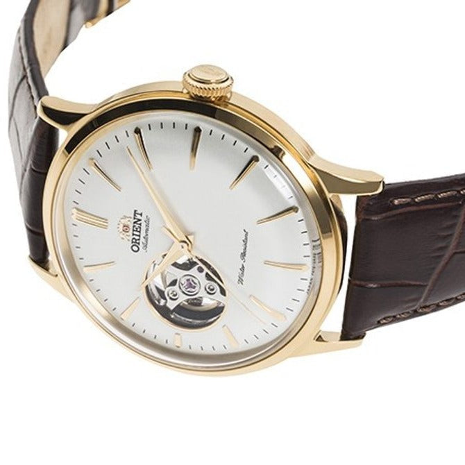 Mechanical Watch - Orient Bambino Open Heart Men's Brown Watch RA-AG0003S10B