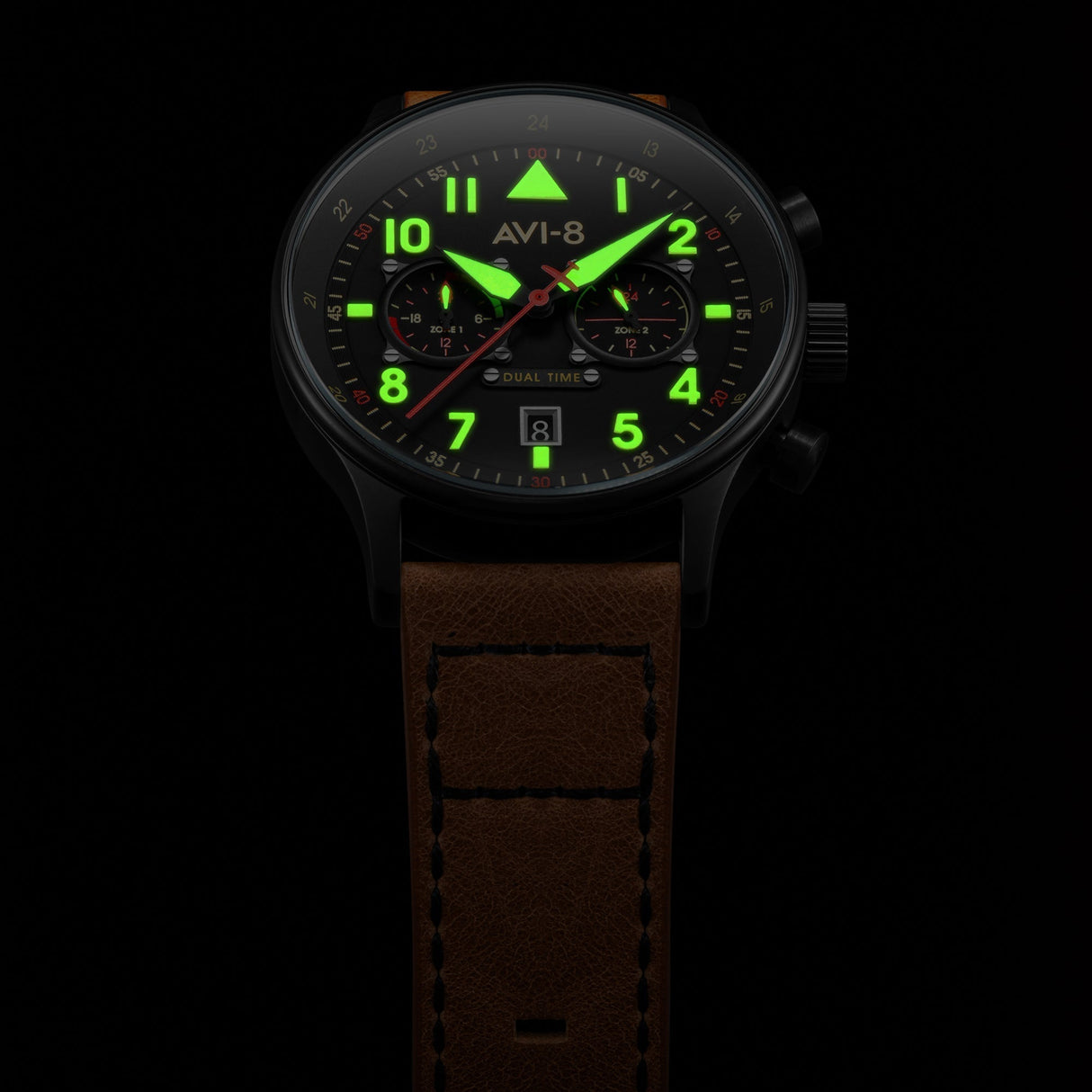 Pilot Watch - AVI-8 Carey Dual Time Debden Watch AV-4088-03