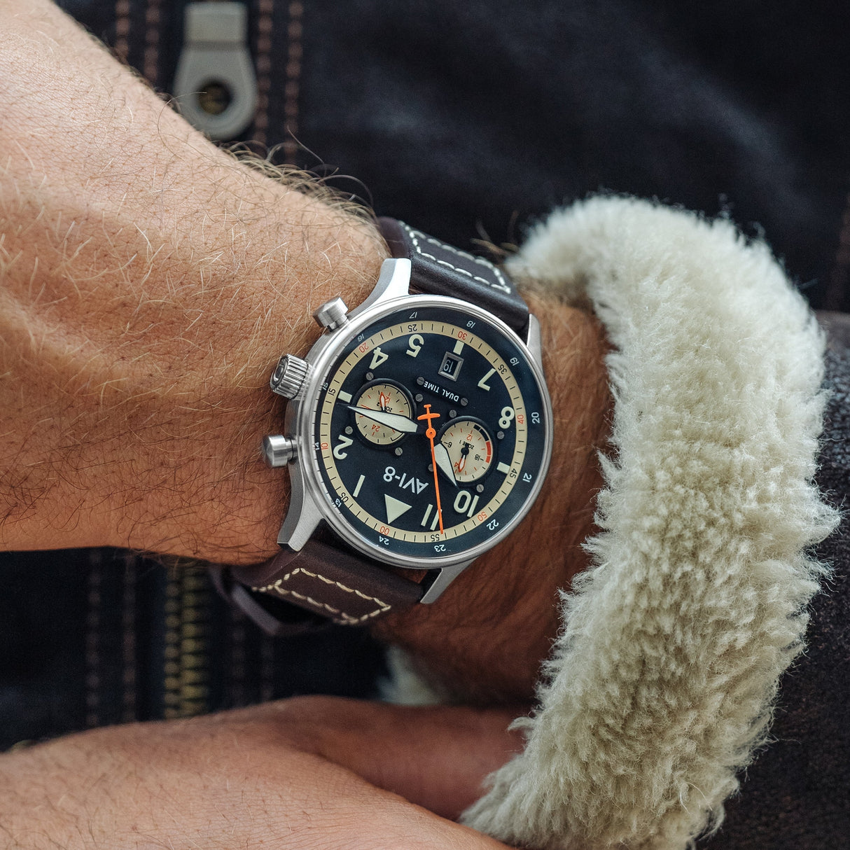 Pilot Watch - AVI-8 Carey Dual Time Manston Watch AV-4088-01