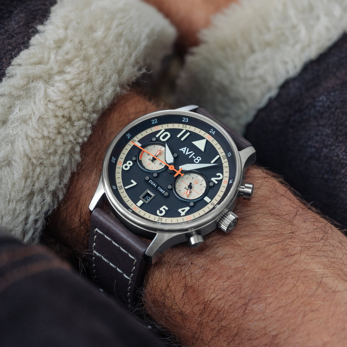 Pilot Watch - AVI-8 Carey Dual Time Manston Watch AV-4088-01