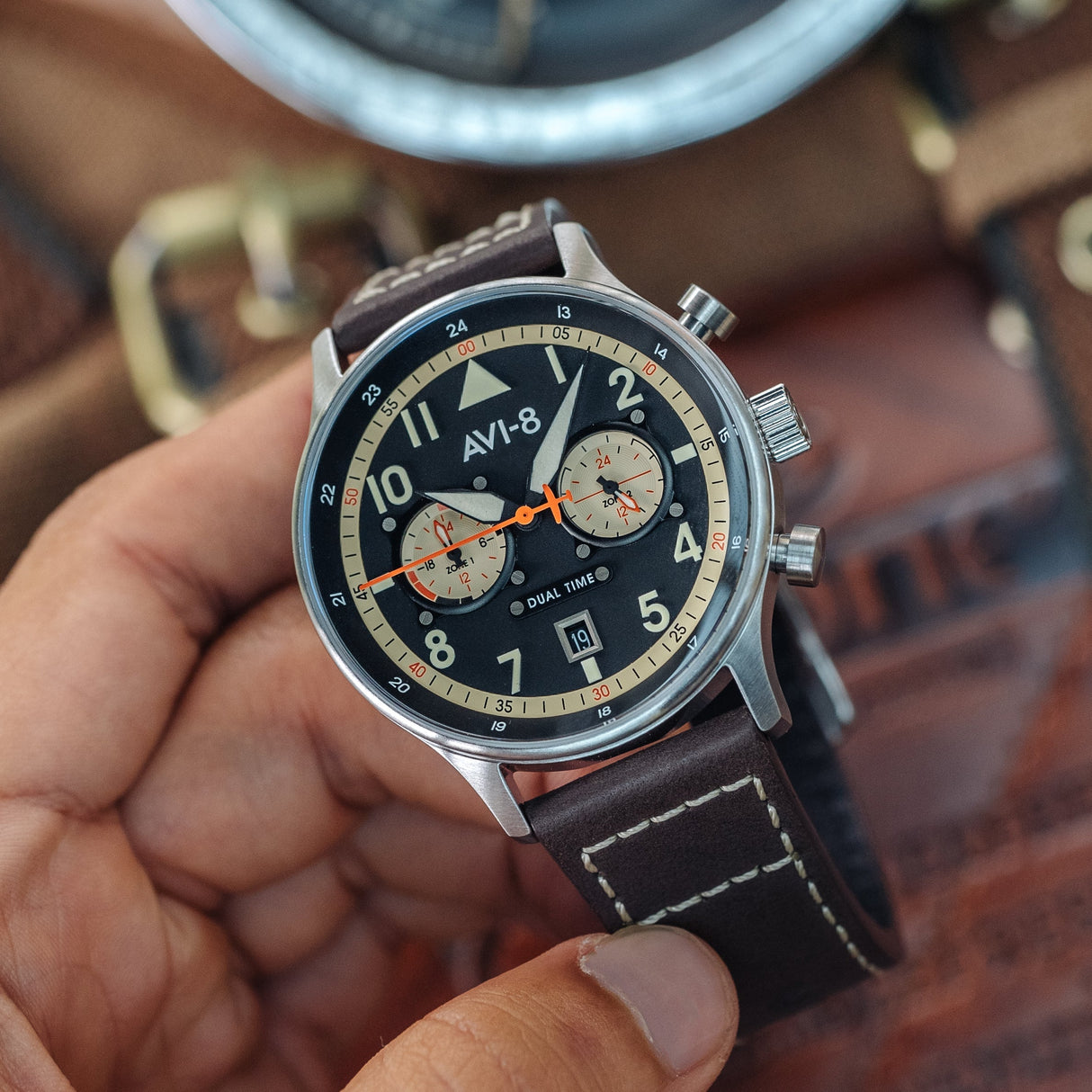 Pilot Watch - AVI-8 Carey Dual Time Manston Watch AV-4088-01