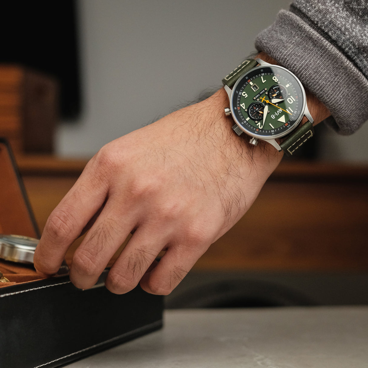 Pilot Watch - AVI-8 Carey Dual Time Merville Watch AV-4088-02