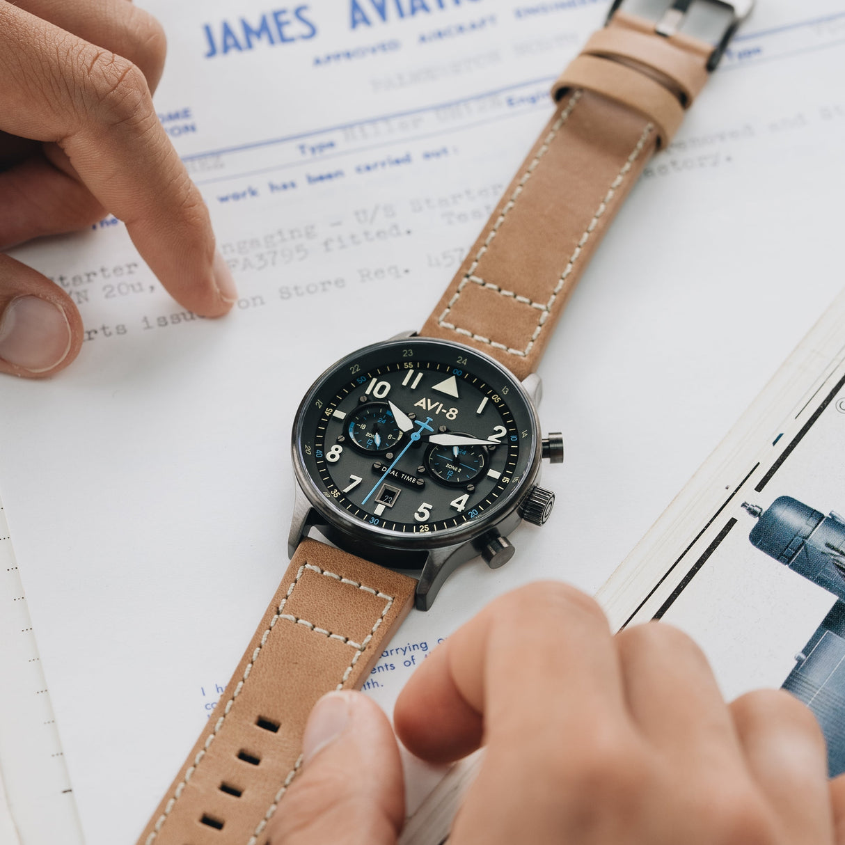 Pilot Watch - AVI-8 Carey Dual Time Orissa Watch AV-4088-04