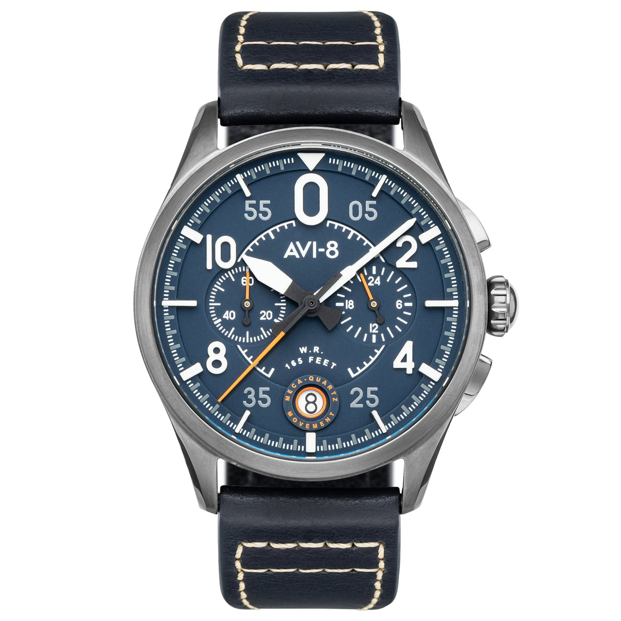 Pilot Watch - AVI-8 Spitfire Lock Channel Blue Chrono Watch AV-4089-04