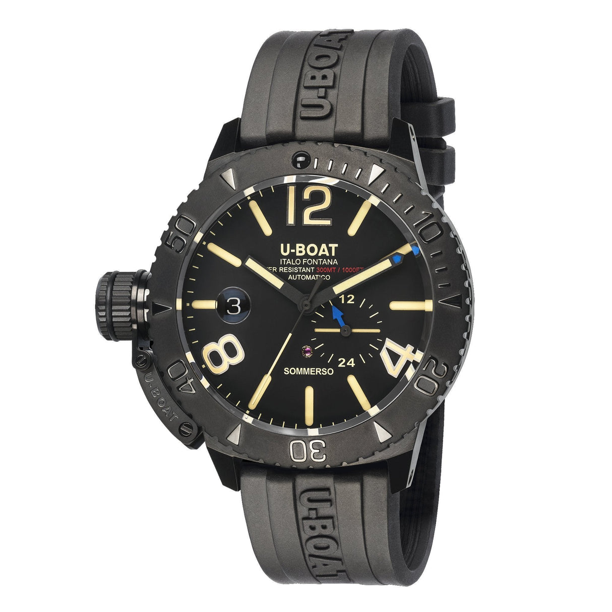 U-Boat Sommerso 46 Diver Date Black DLC - Designer Watch Store