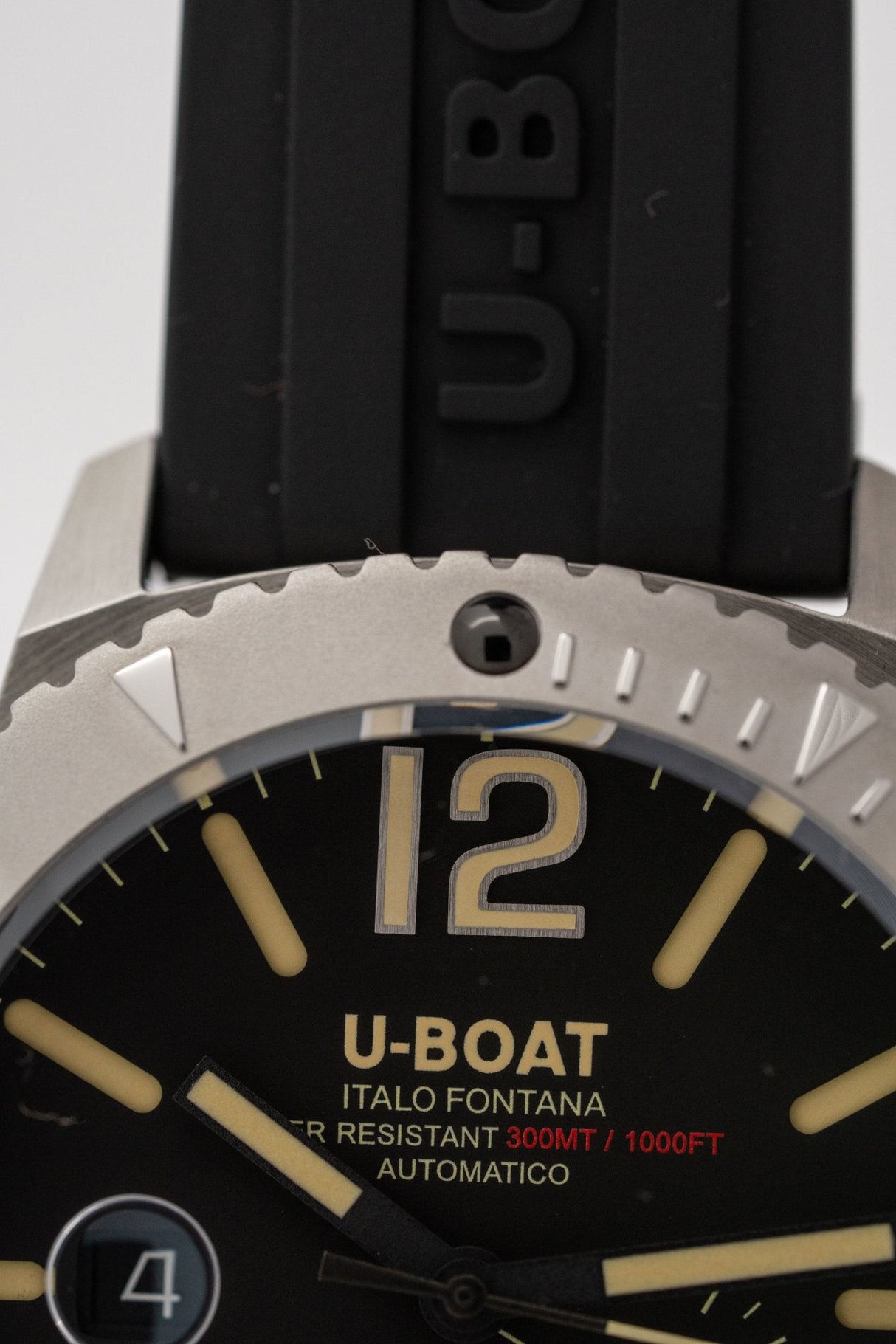 U-Boat Sommerso Diver Black Silicone Strap - Designer Watch Store
