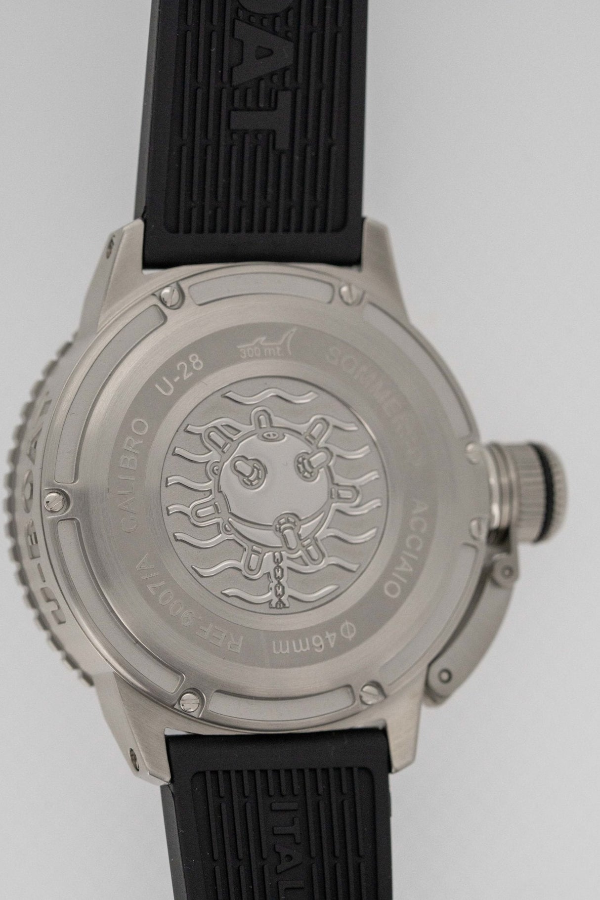 U-Boat Sommerso Diver Black Silicone Strap - Designer Watch Store