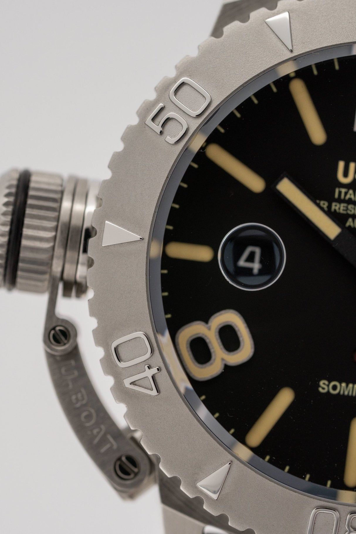 U-Boat Sommerso Diver Black Silicone Strap - Designer Watch Store