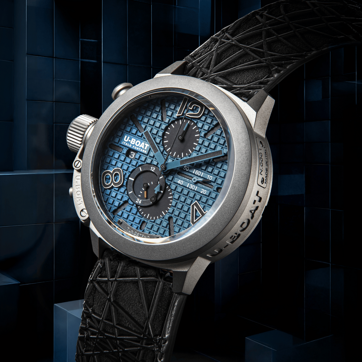 U-Boat Men’s Watch 45mm Classico Titanium Tungsten Chronograph Blue