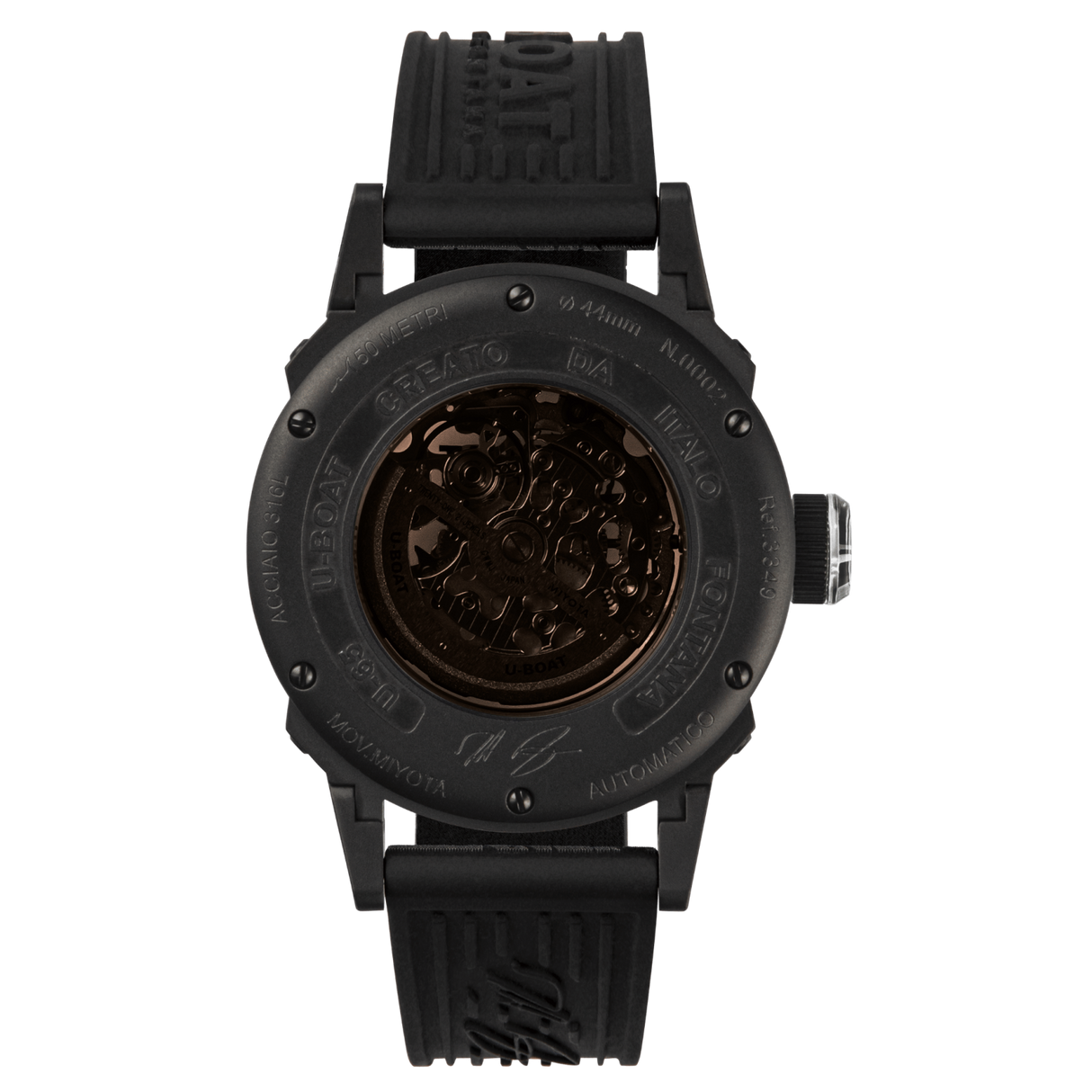 U-Boat Men's Watch 44mm U-65 Automatic Skeleton White