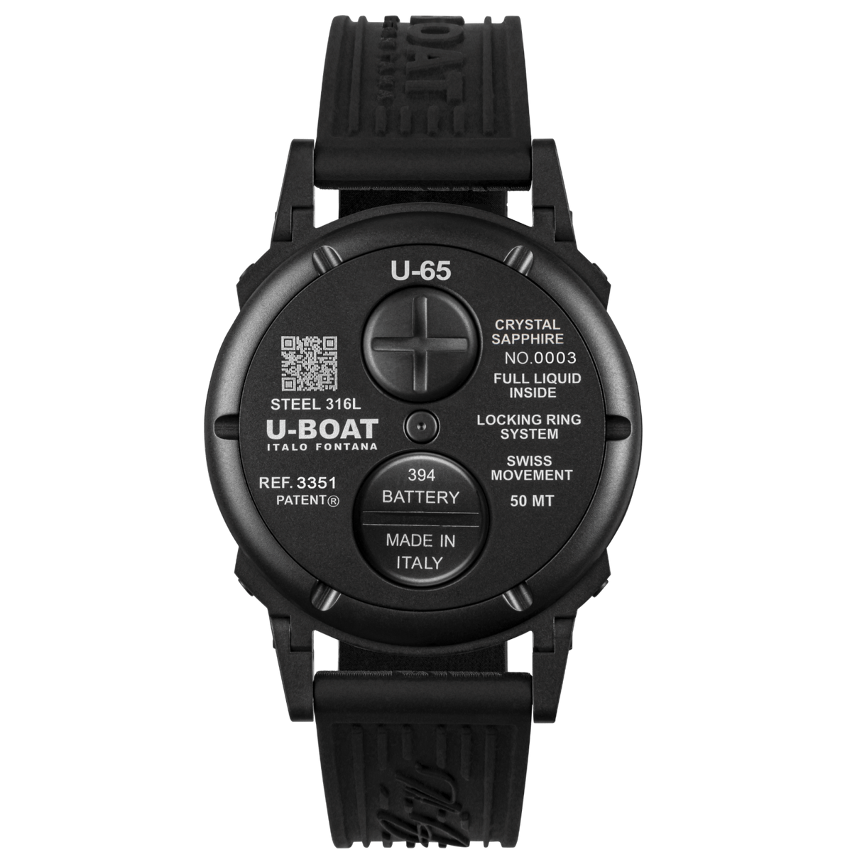 U-Boat Men's Watch 44mm U-65 Black Green