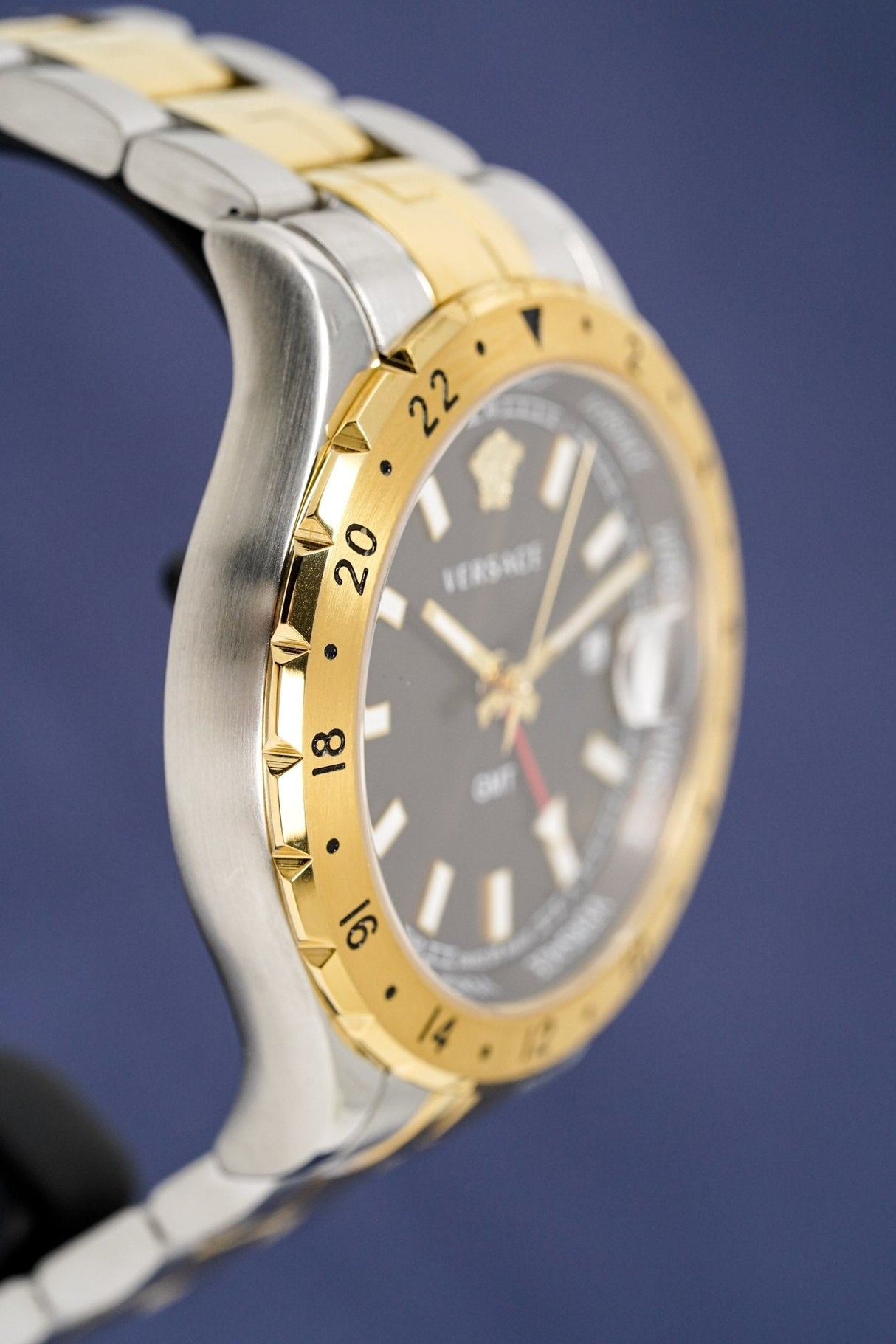 Versace Men's Watch Hellenyium GMT Two-Tone Brown V11040015 - Designer Watch Store