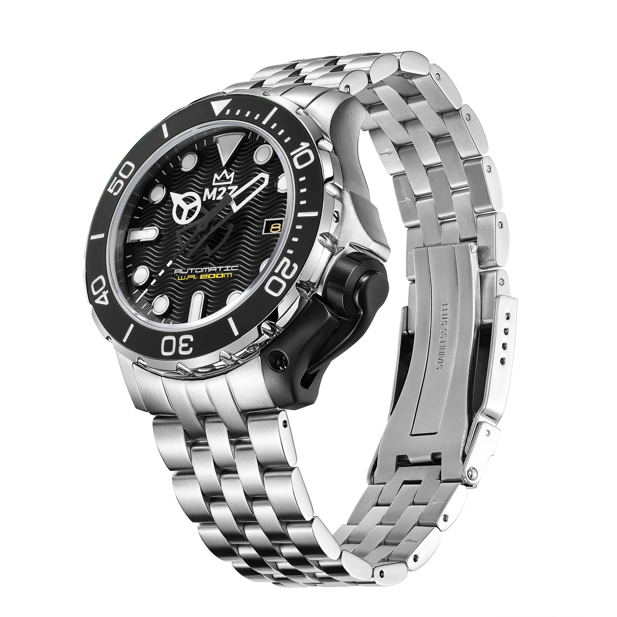 M2Z Men's Watch Diver 200 Bracelet Black 200-002X