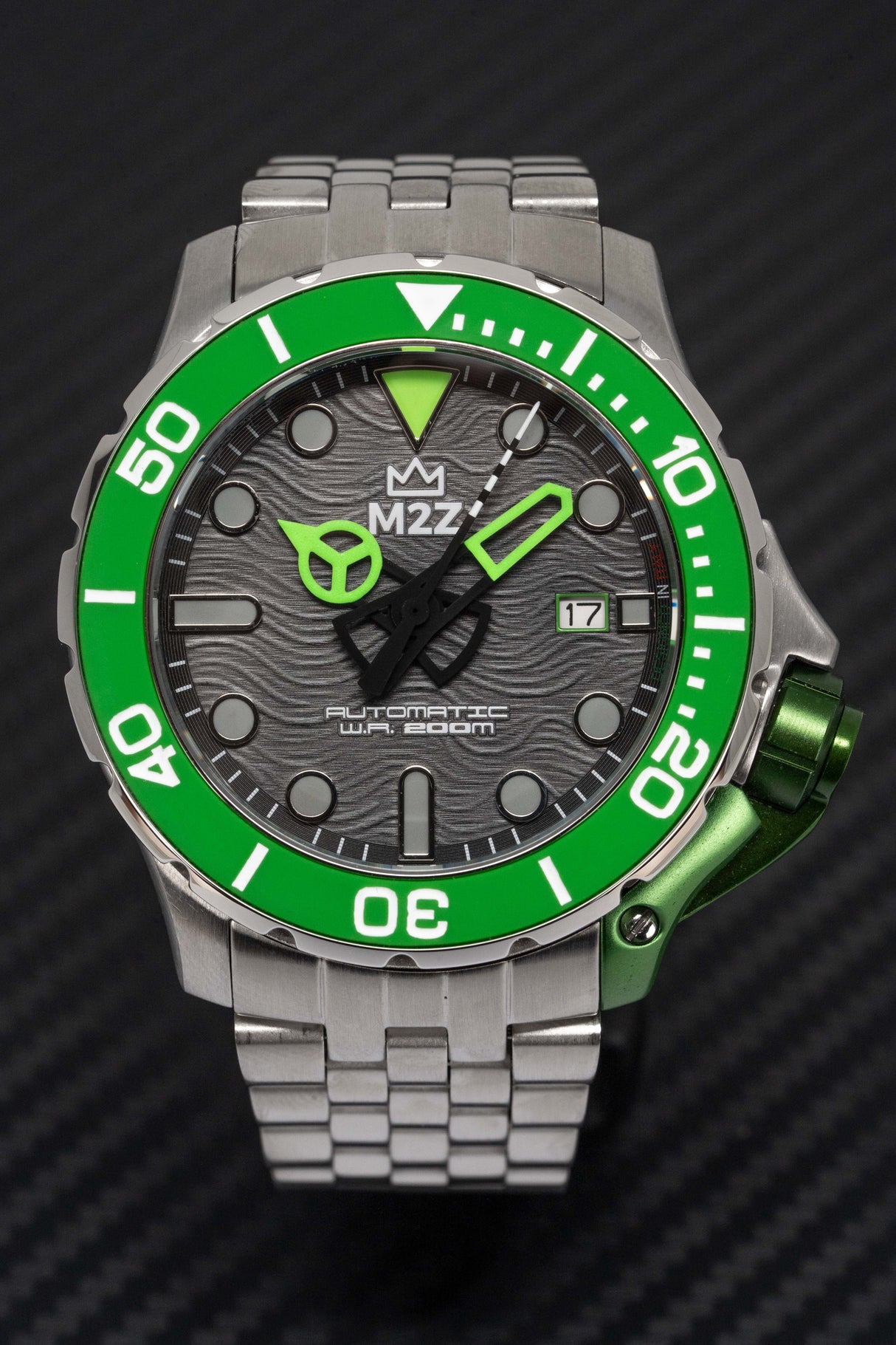 M2Z Men's Watch Diver 200 Bracelet Green 200-001X
