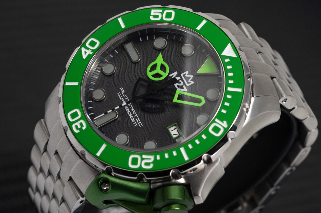 M2Z Men's Watch Diver 200 Bracelet Green 200-001X
