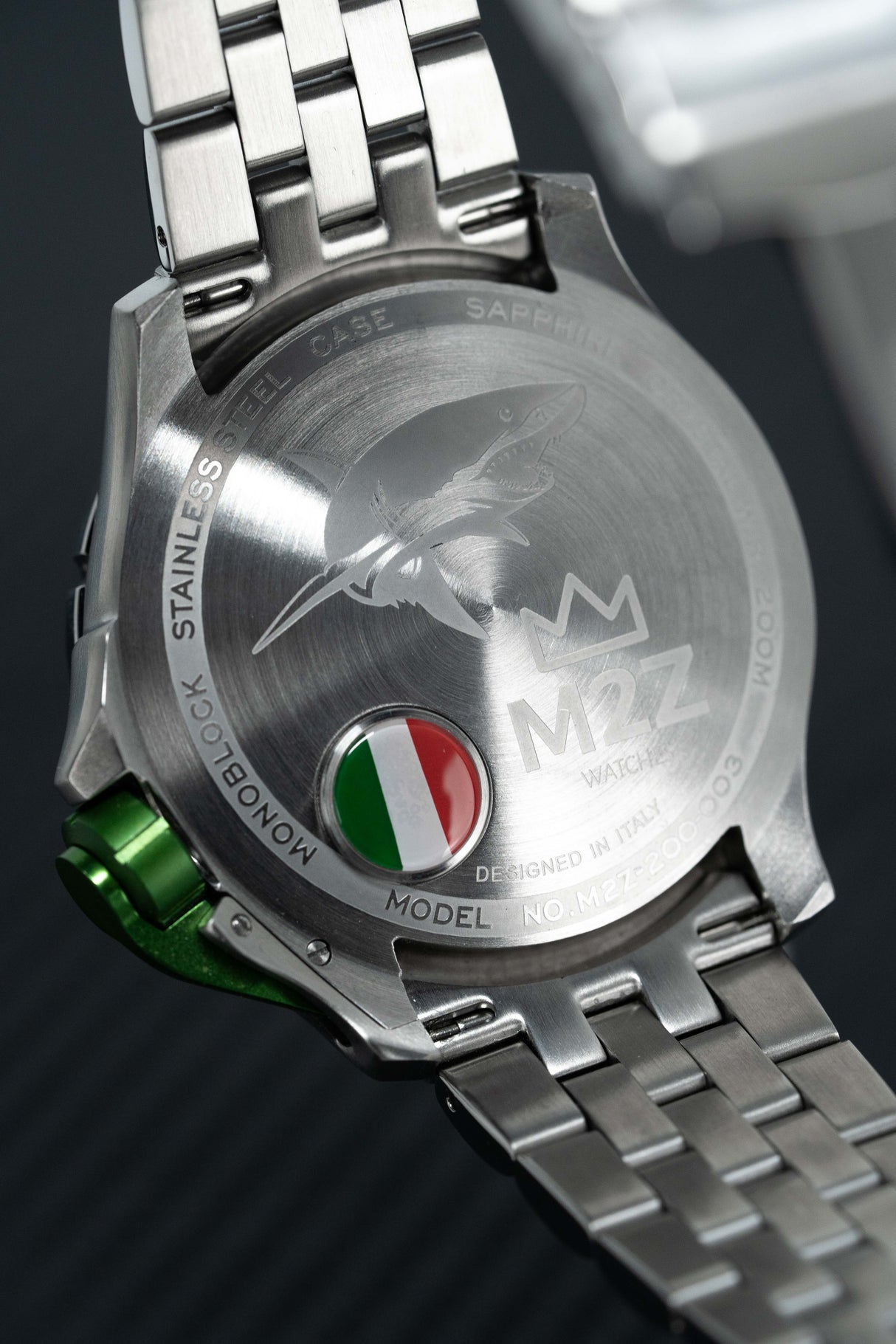 M2Z Men's Watch Diver 200 Bracelet Green Blue 200-003X