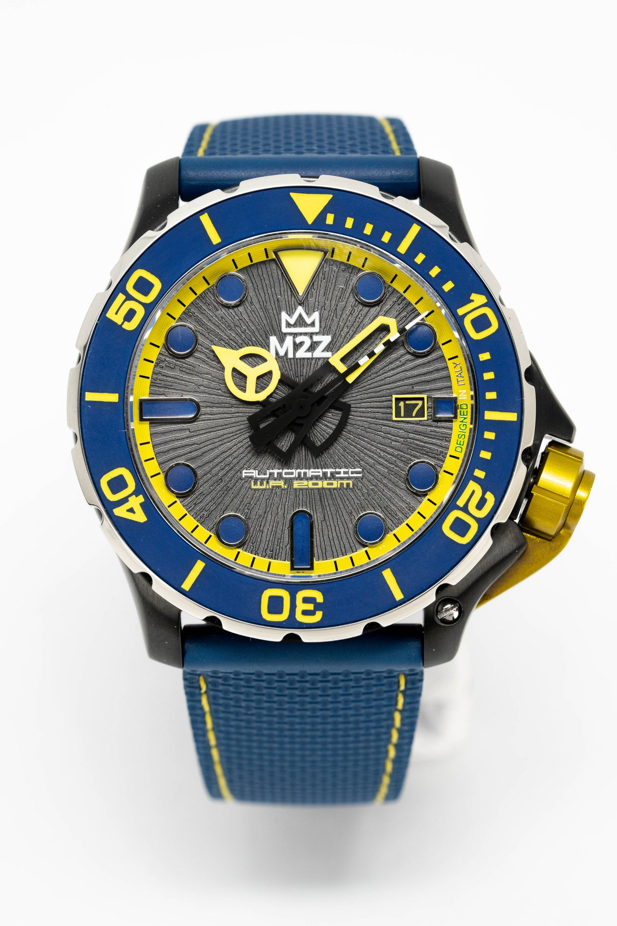 M2Z Men's Watch Diver 200 Blue/Yellow 200-006B