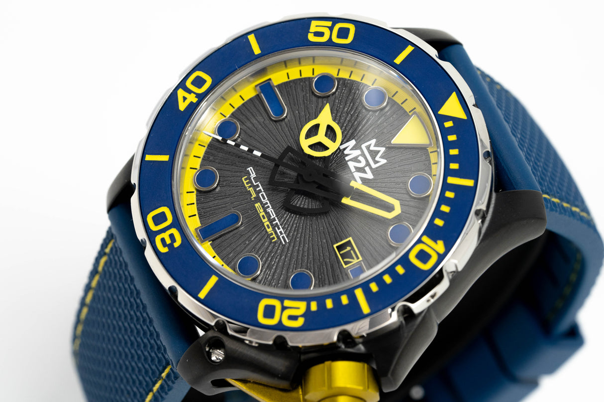 M2Z Men's Watch Diver 200 Blue/Yellow 200-006B