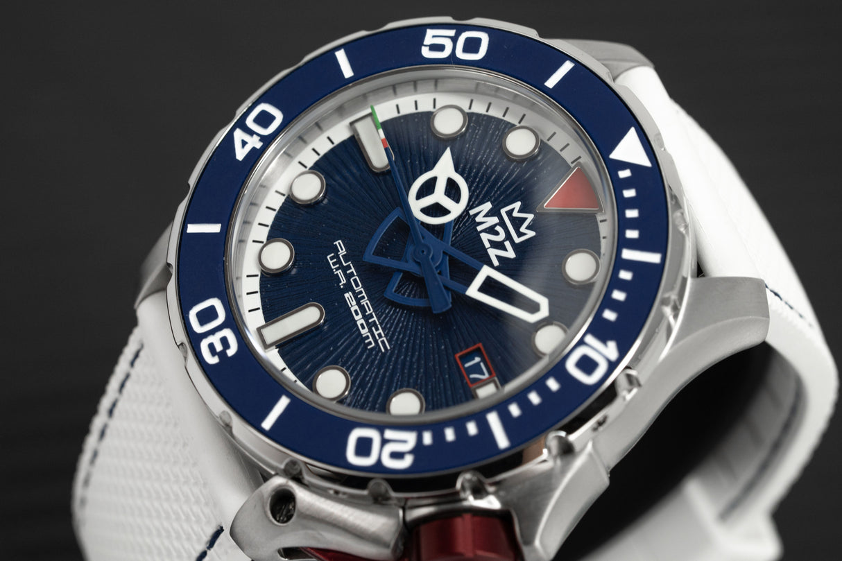 M2Z Men's Watch Diver 200 Blue/White 200-007B