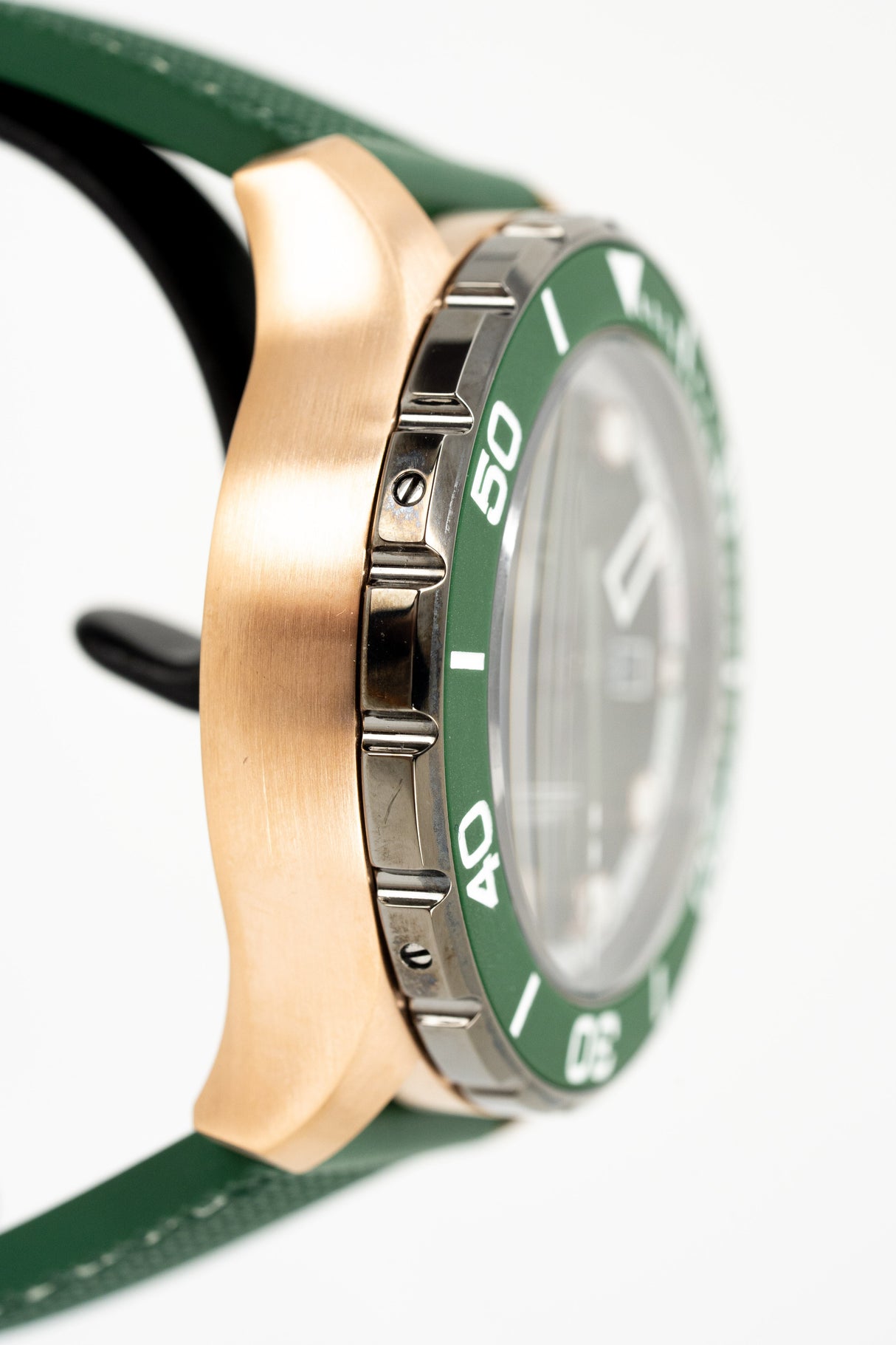 M2Z Men's Watch Diver 200 Green/Rose Gold 200-010