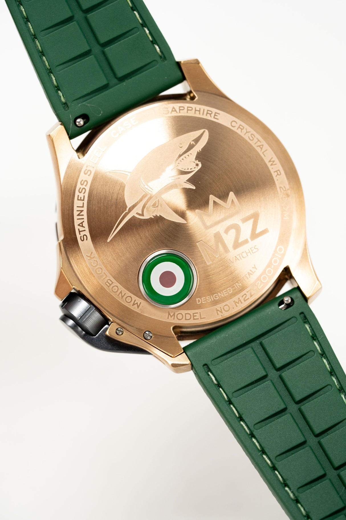 M2Z Men's Watch Diver 200 Green/Rose Gold 200-010