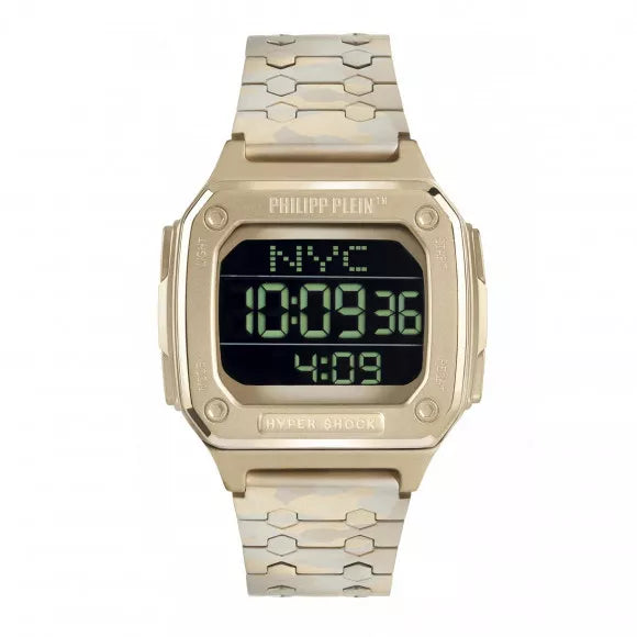 Philipp Plein Unisex Watch Hyper Shock Gold Camo PWHAA1021