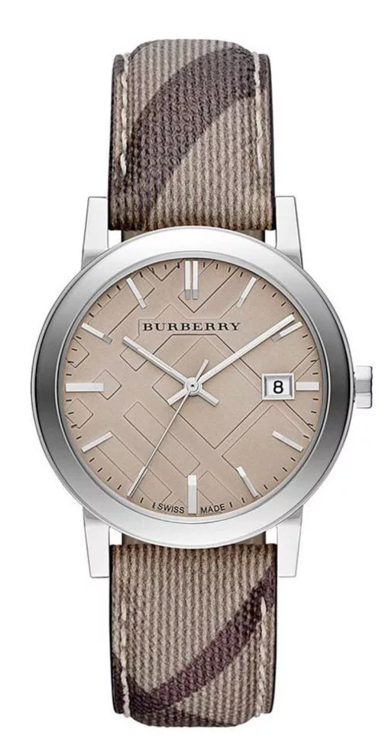 Burberry Ladies Watch The City Smoke Check Strap BU9118