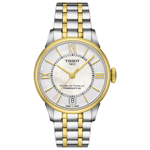 Tissot Ladies Automatic Watch Chemin Des Tourelles Powermatic 80 Two-Tone T0992072211800