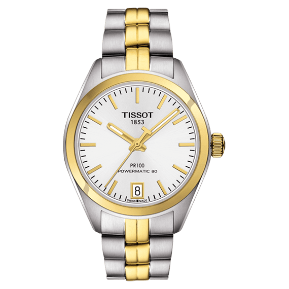 Tissot Ladies Watch PR 100 Powermatic 80 Date Automatic Two-Tone T1012072203100