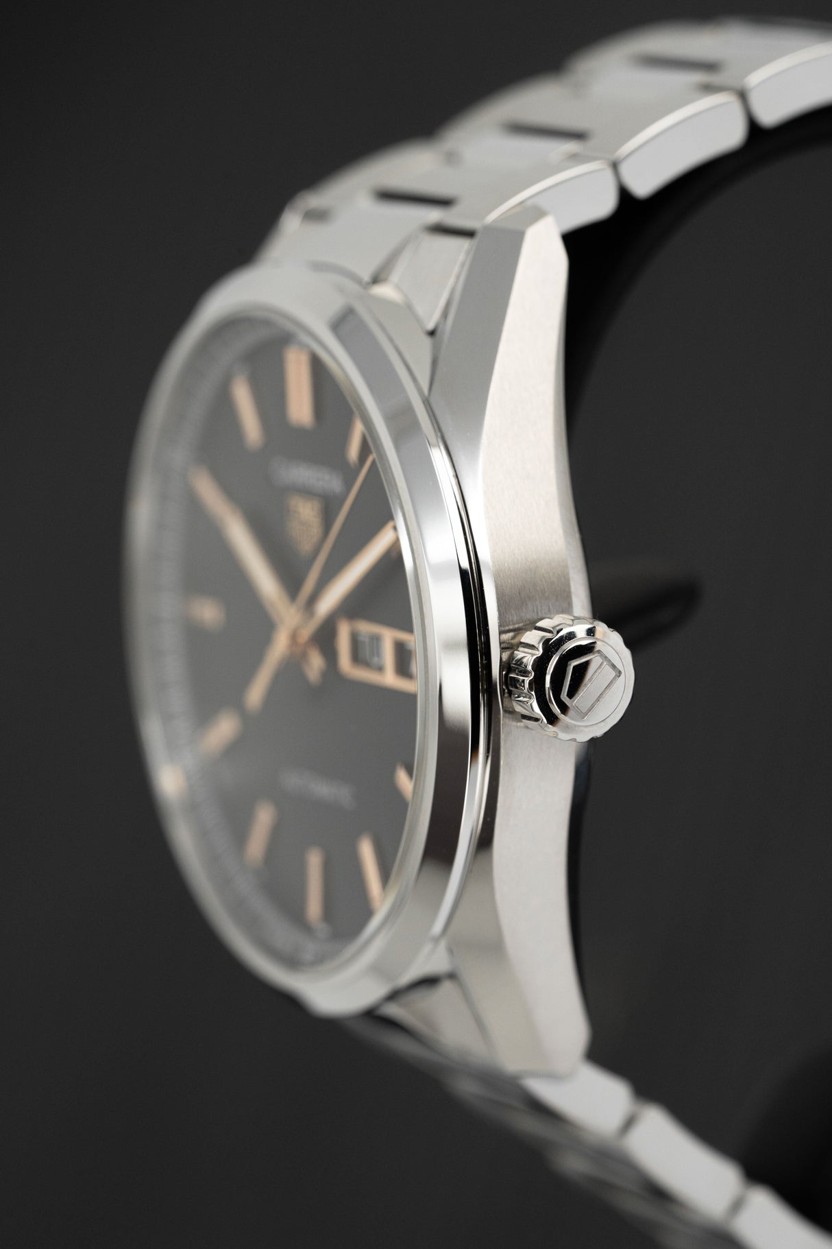 Tag Heuer Watch Carrera Day-Date Automatic Black Rose Gold WBN2013.BA0640