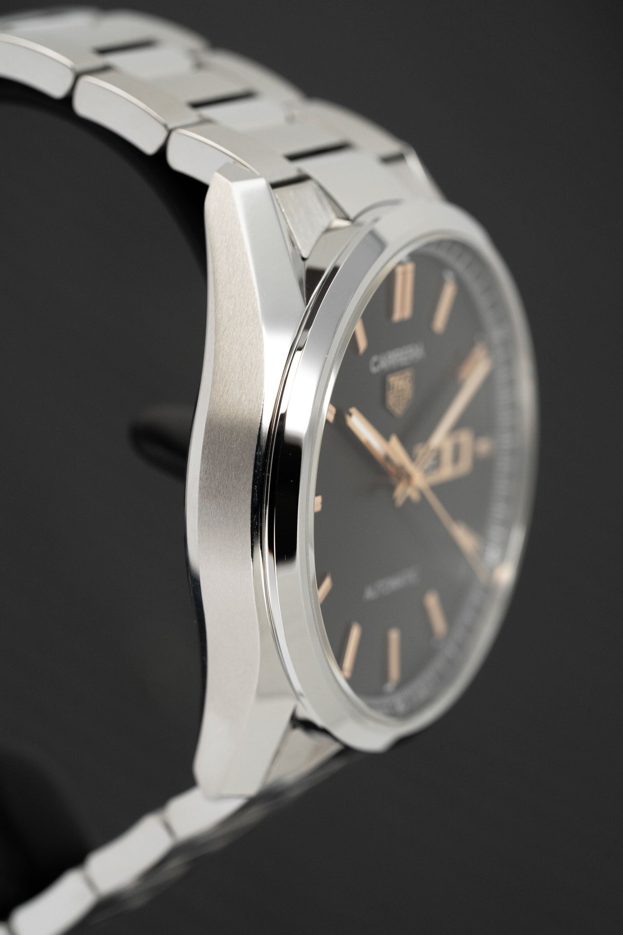 Tag Heuer Watch Carrera Day-Date Automatic Black Rose Gold WBN2013.BA0640