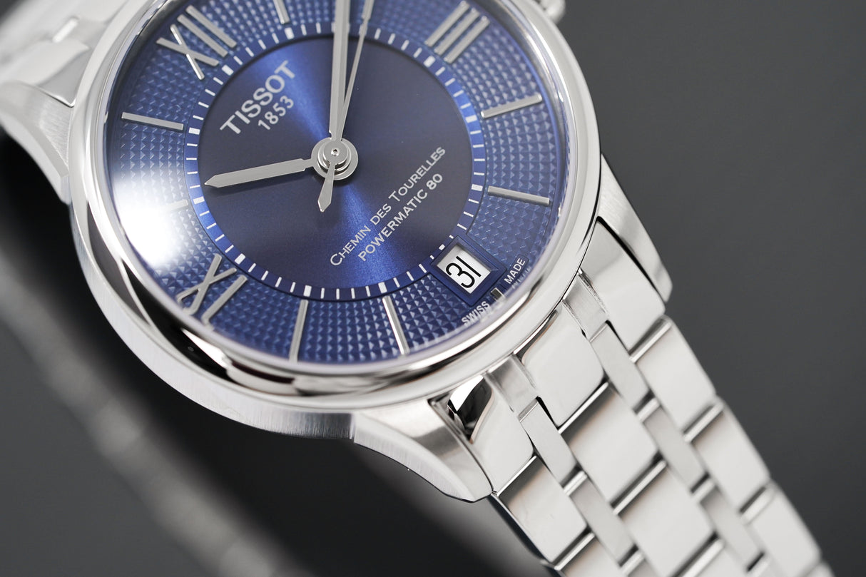 Tissot Ladies Automatic Watch Chemin Des Tourelles Powermatic 80 Blue T0992071104800