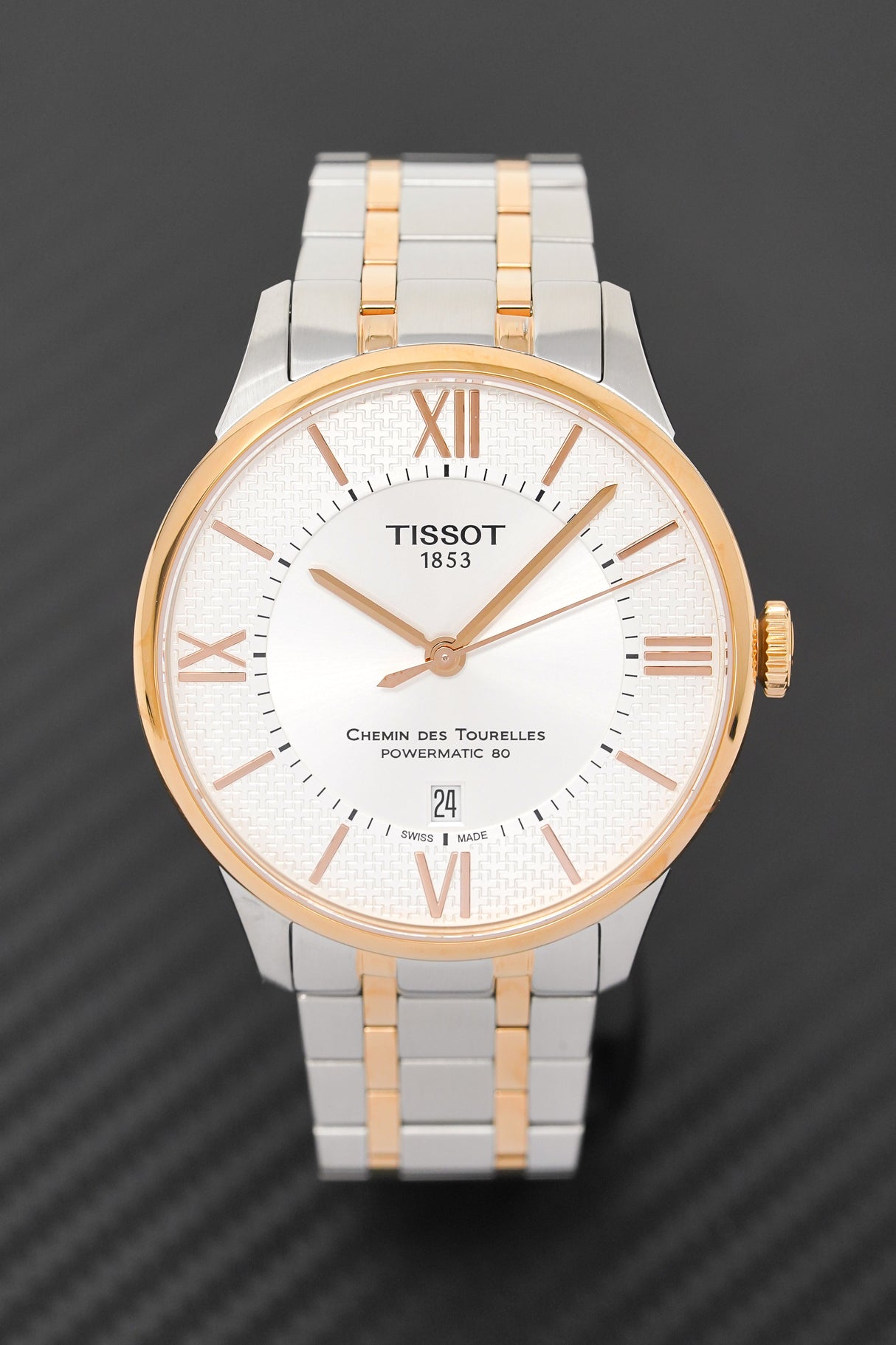 Tissot Men's Automatic Watch Chemin Des Tourelles Powermatic 80 Two-Tone Rose Helvetic Pride Special Edition T0994072203801