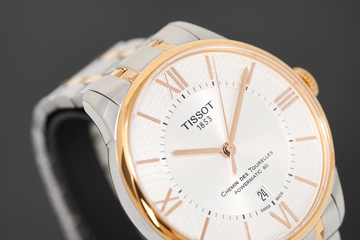 Tissot Men's Automatic Watch Chemin Des Tourelles Powermatic 80 Two-Tone Rose Helvetic Pride Special Edition T0994072203801