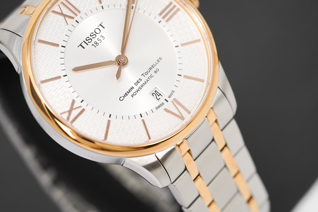 Tissot Men's Automatic Watch Chemin Des Tourelles Powermatic 80 Two-Tone Rose Helvetic Pride Special Edition T0994072203801