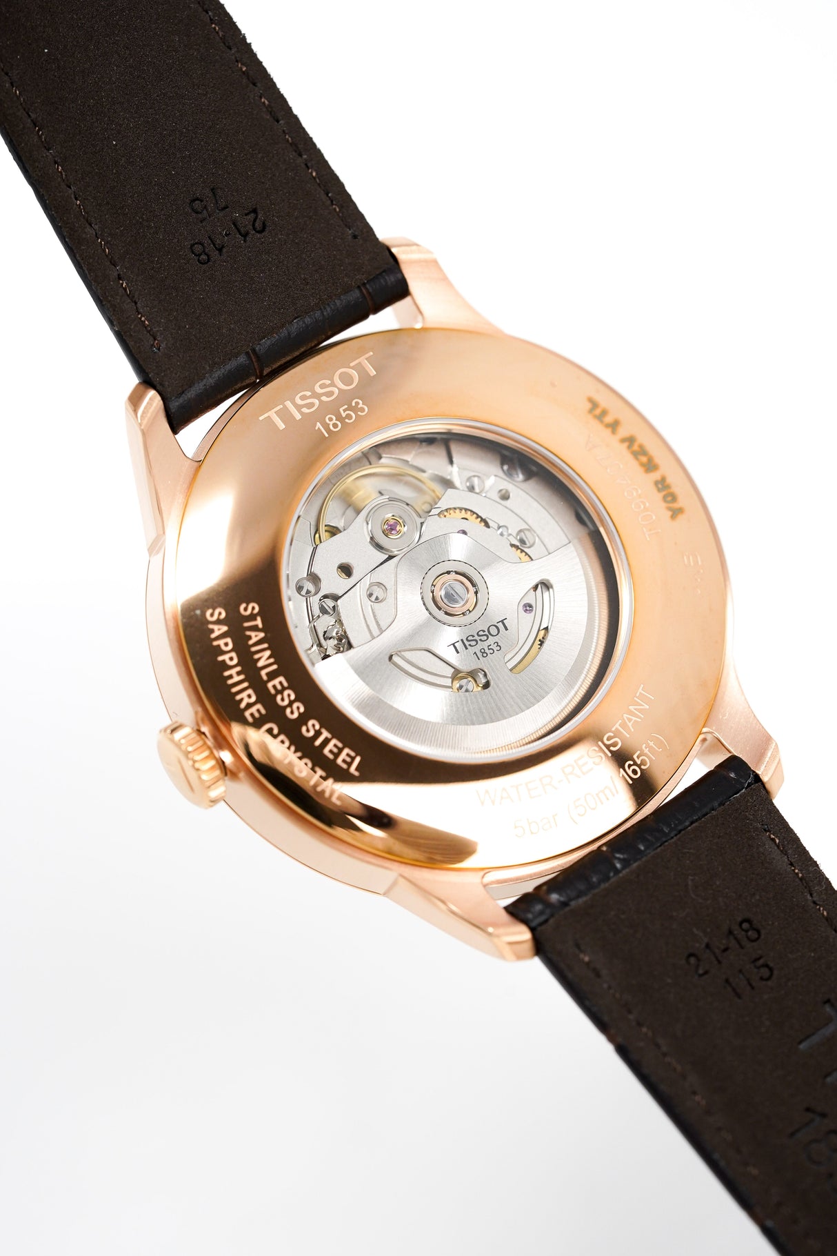 Tissot Men's Automatic Watch Chemin Des Tourelles Powermatic 80 Two-Tone Rose Gold T0994073603700