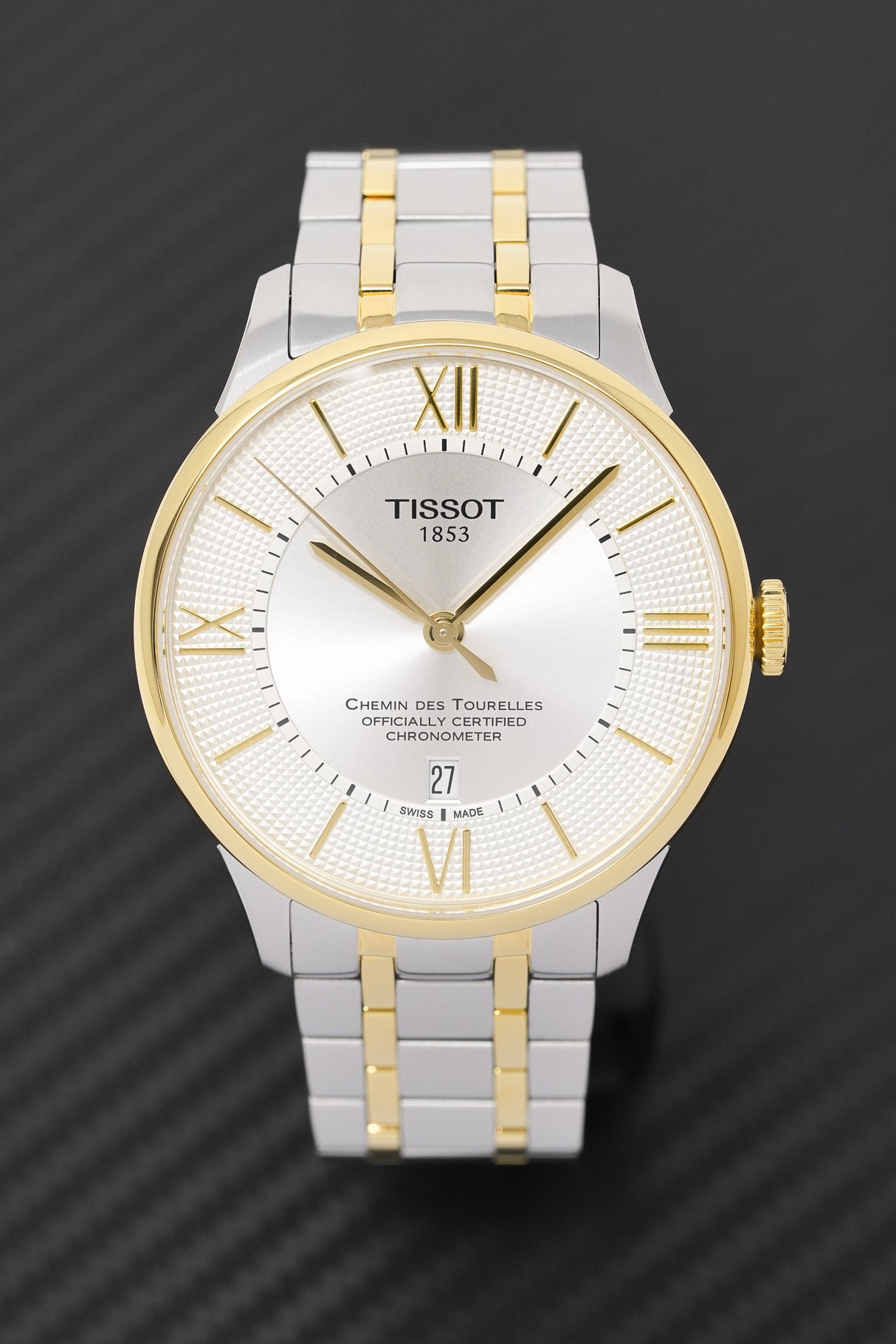 Tissot Men's Automatic Watch Chemin Des Tourelles Powermatic 80 COSC Two-Tone T0994082203800