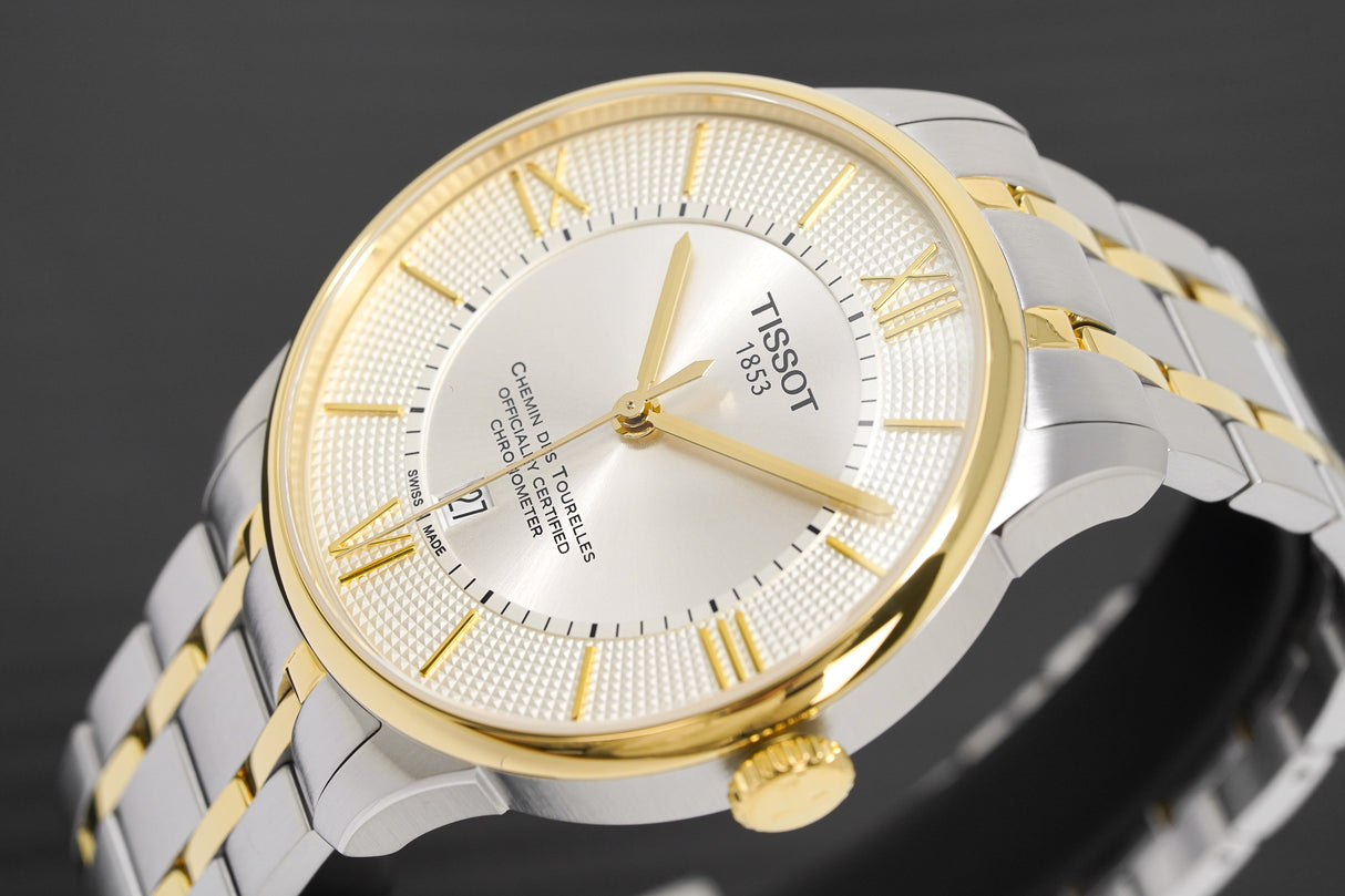 Tissot Men's Automatic Watch Chemin Des Tourelles Powermatic 80 COSC Two-Tone T0994082203800