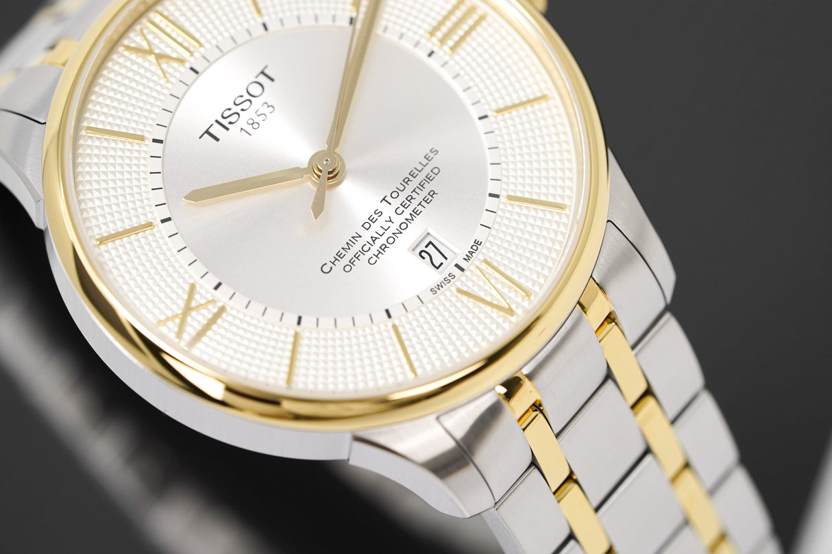 Tissot Men's Automatic Watch Chemin Des Tourelles Powermatic 80 COSC Two-Tone T0994082203800