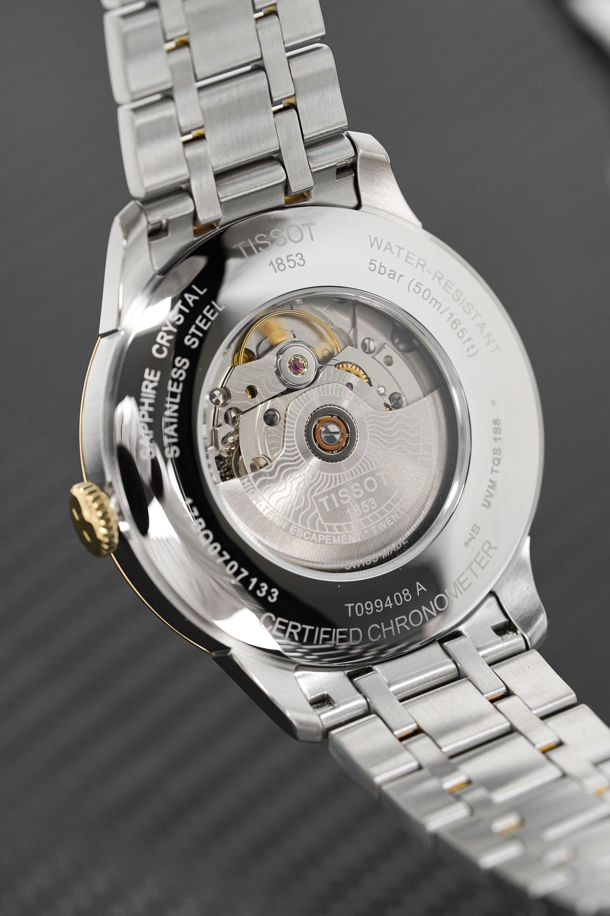 Tissot Men's Automatic Watch Chemin Des Tourelles Powermatic 80 COSC Two-Tone T0994082203800