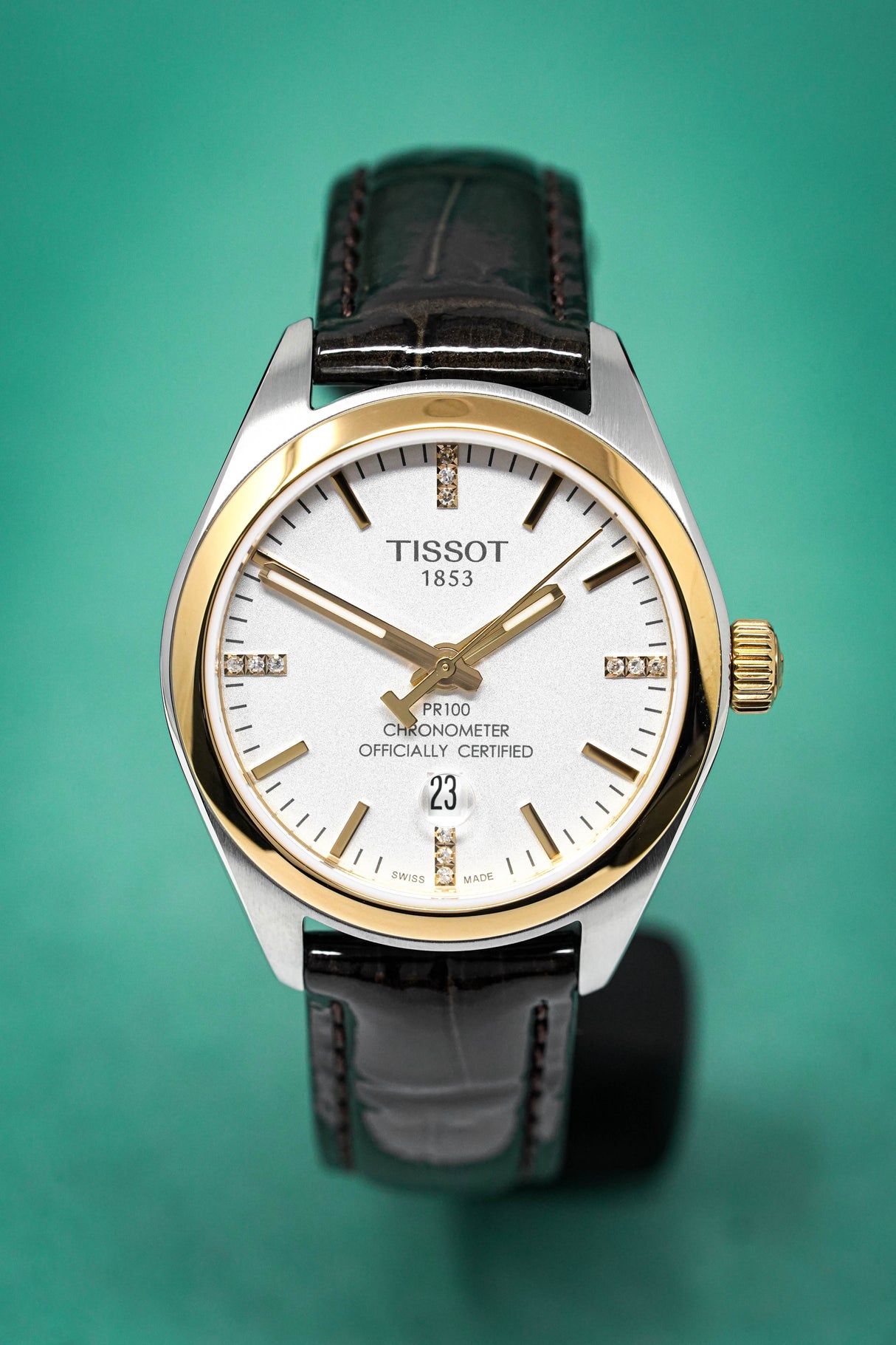 Tissot Quartz Ladies Watch PR100 Powermatic 80 Date White 33mm