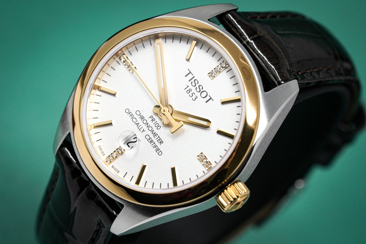 Tissot Quartz Ladies Watch PR100 Powermatic 80 Date White 33mm