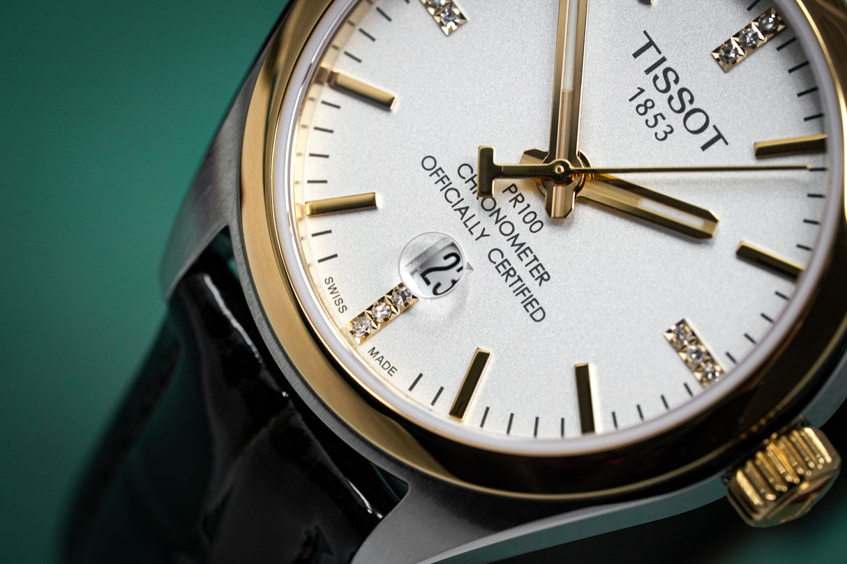 Tissot Quartz Ladies Watch PR100 Powermatic 80 Date White 33mm