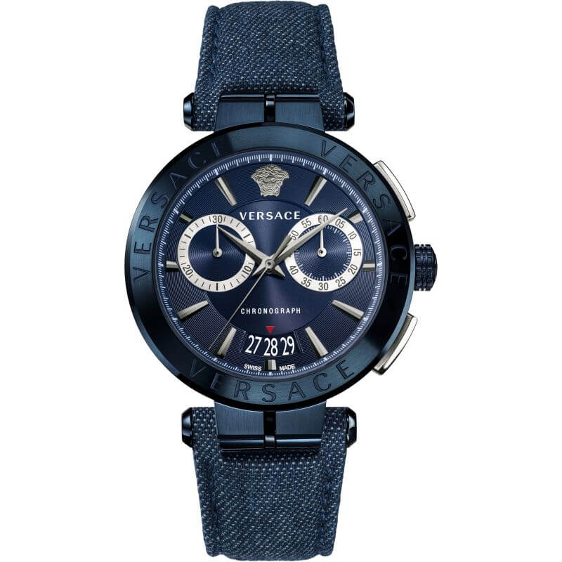 Versace Men's Chronograph Watch Aion Blue VBR070017